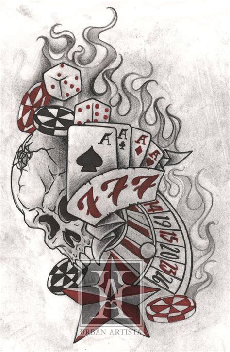 gambling tattoos|gambling tattoo drawings.